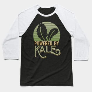 Powered by Kale Broccoli Celery Spinach Vegetarian Vegan Baseball T-Shirt